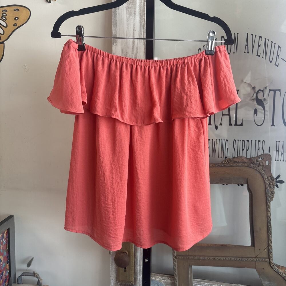 Maeve Strapless Coral Shirt Size XS